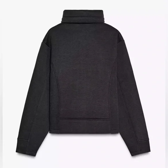 ZARA PIQUÉ ZIP-UP JACKET
Color: DARK NAVY * Size: XS-S - Picture 3 of 8